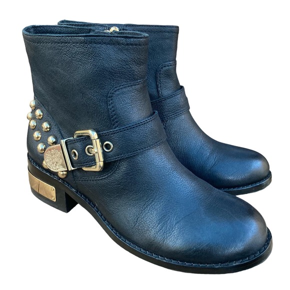 Vince Comuto Revolve boots women's size 7.5 Windetta Motorcycle harness rivets - Picture 2 of 10